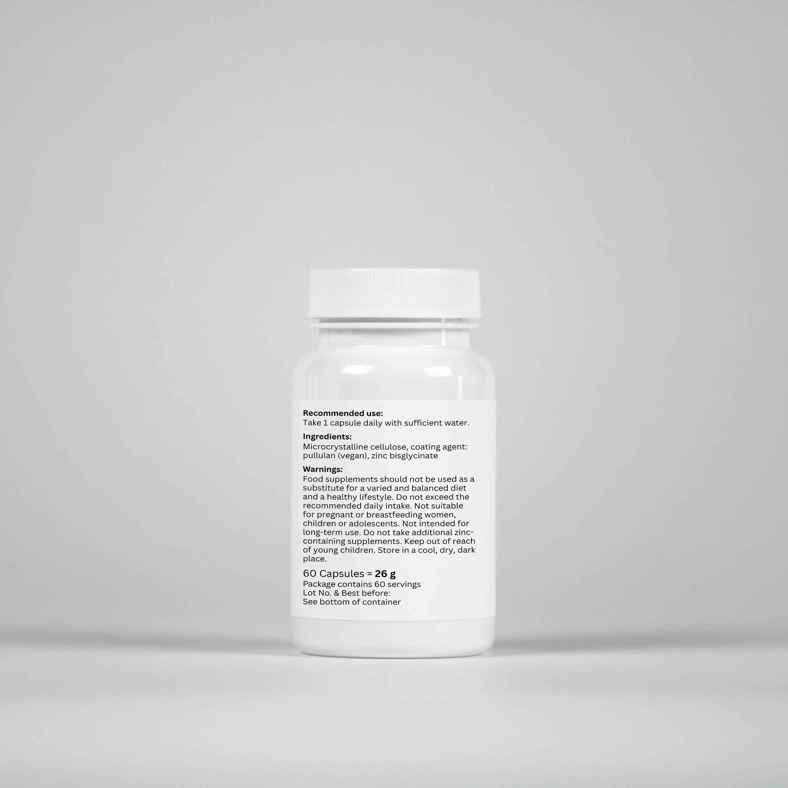 Zinc Bisglycinate – 60 Capsules | Immunité & Récupération
