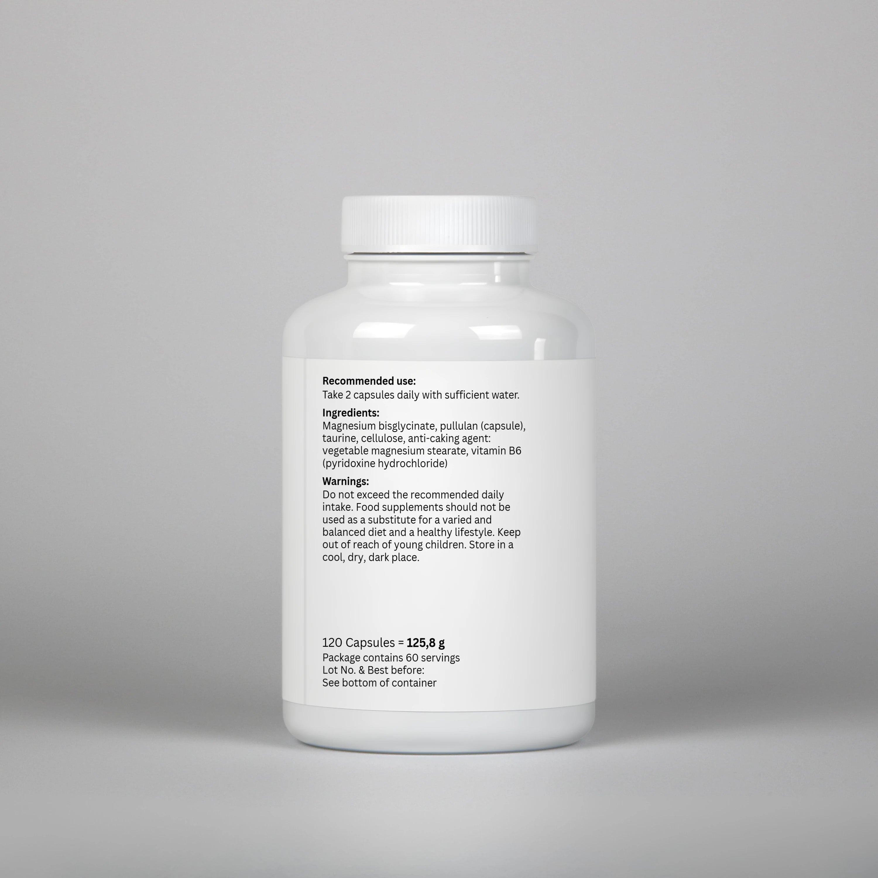 Magnésium Bisglycinate – 120 Capsules | Anti-Stress & Performance