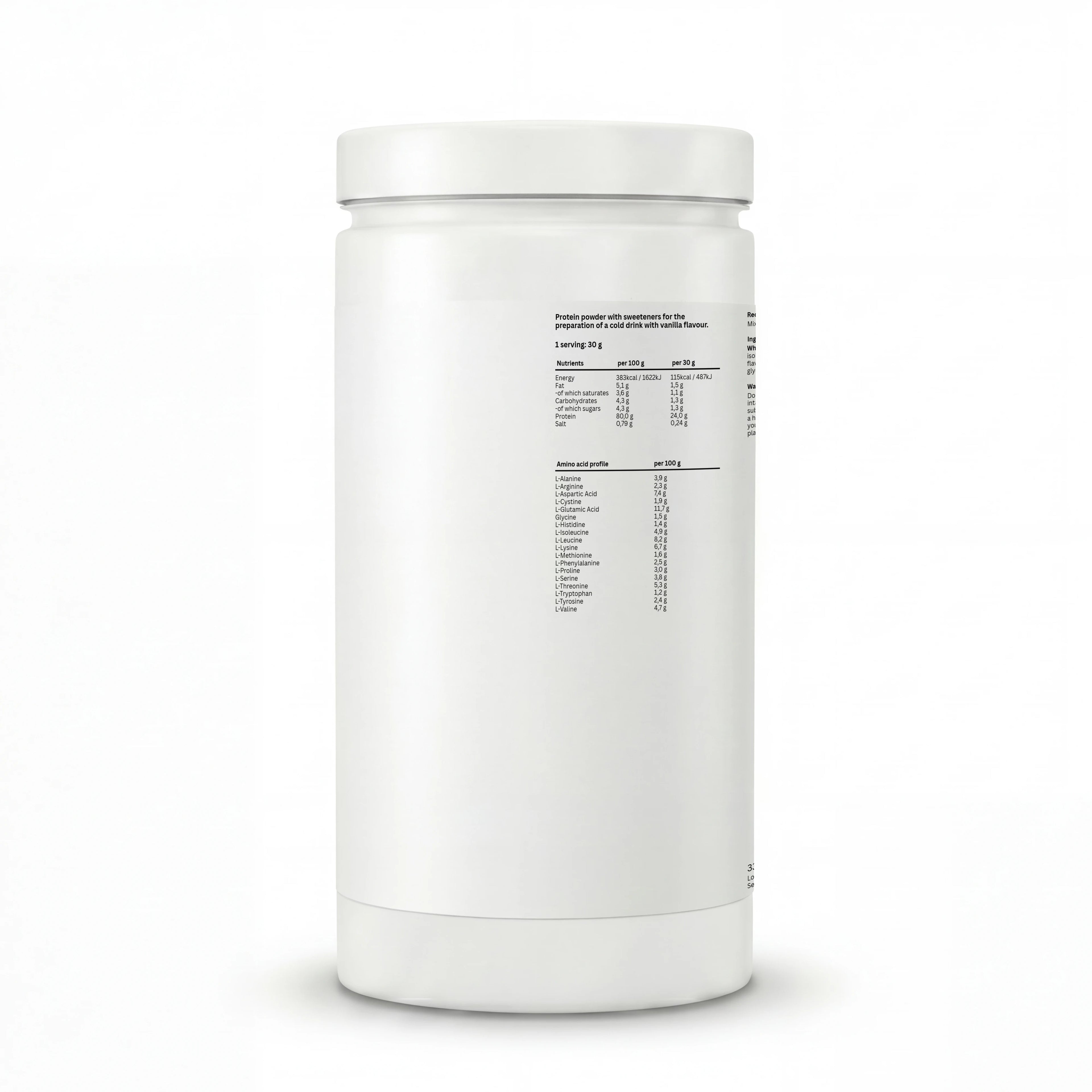 Whey Protéine Vanille – 1000g | Prise de Masse & Récupération